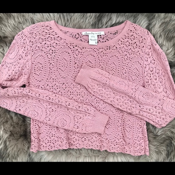 American Rag crop pink knit sweater - Picture 6 of 6